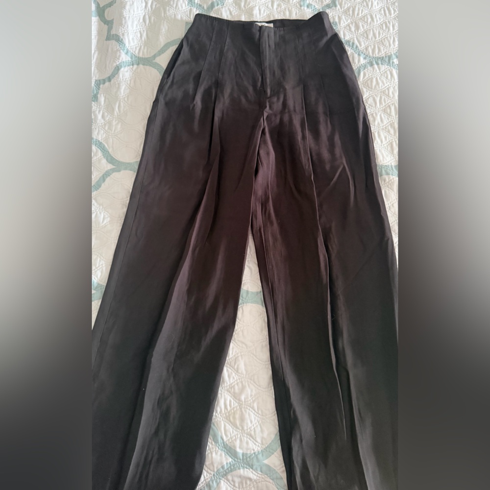 Wayf Black Wide-Leg Trousers